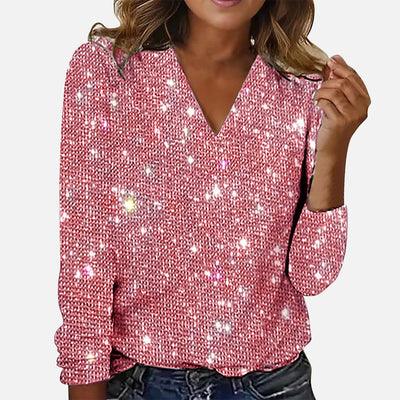 ODELLA™ | Blusa con escote en V y patrón de rombos