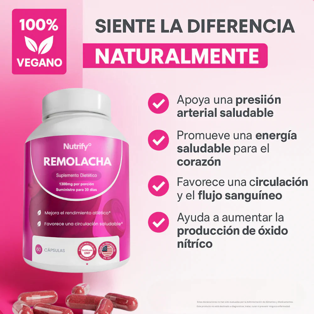 Cápsulas de Raíz de Remolacha Orgánica Rosabella
