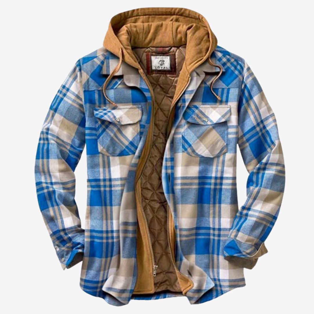 EDUARDO™ | Chaqueta de cuadros con capucha