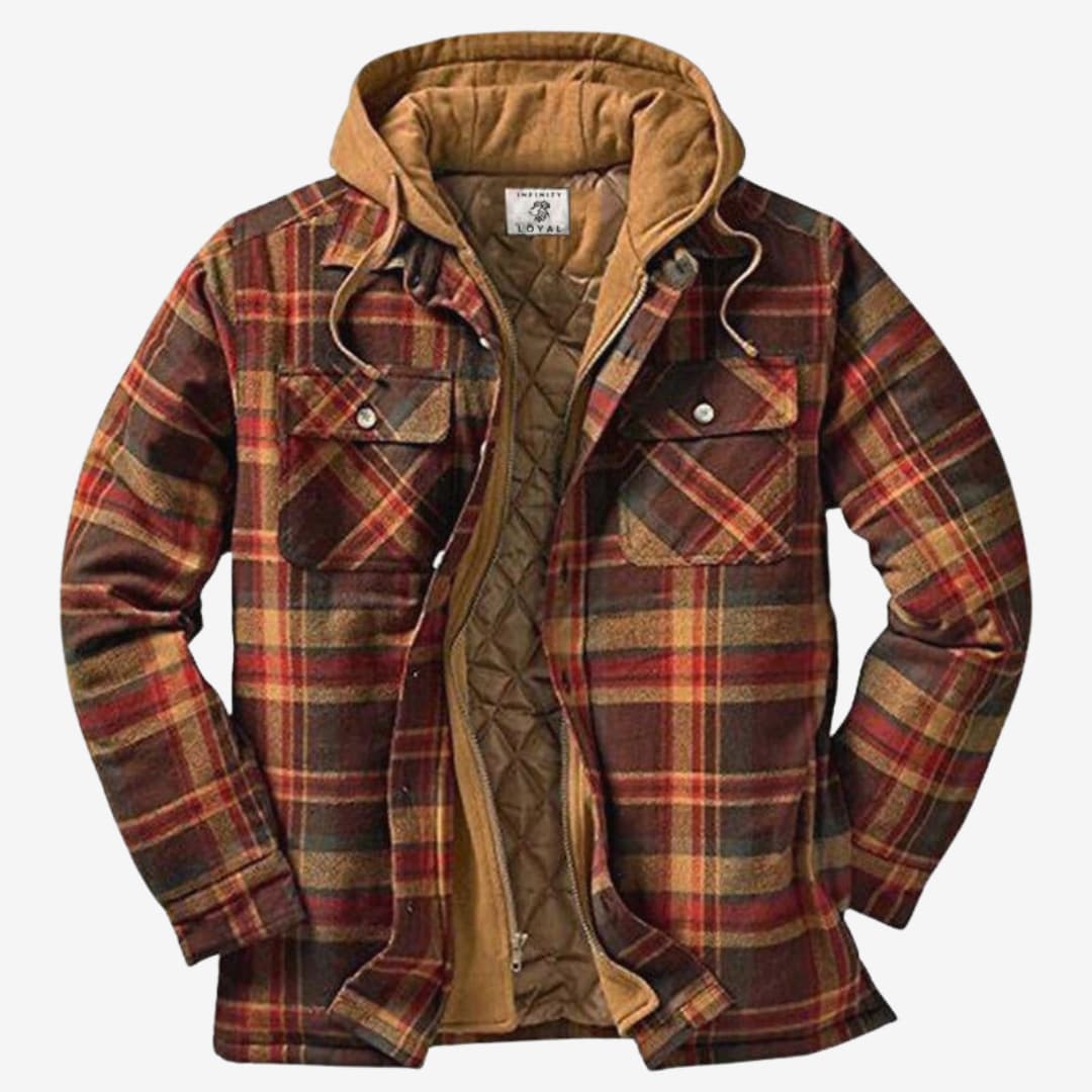 EDUARDO™ | Chaqueta de cuadros con capucha