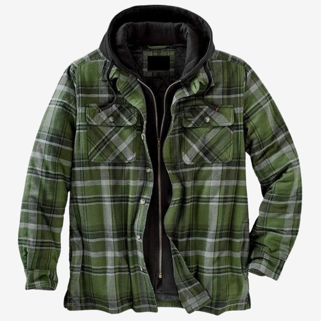 EDUARDO™ | Chaqueta de cuadros con capucha