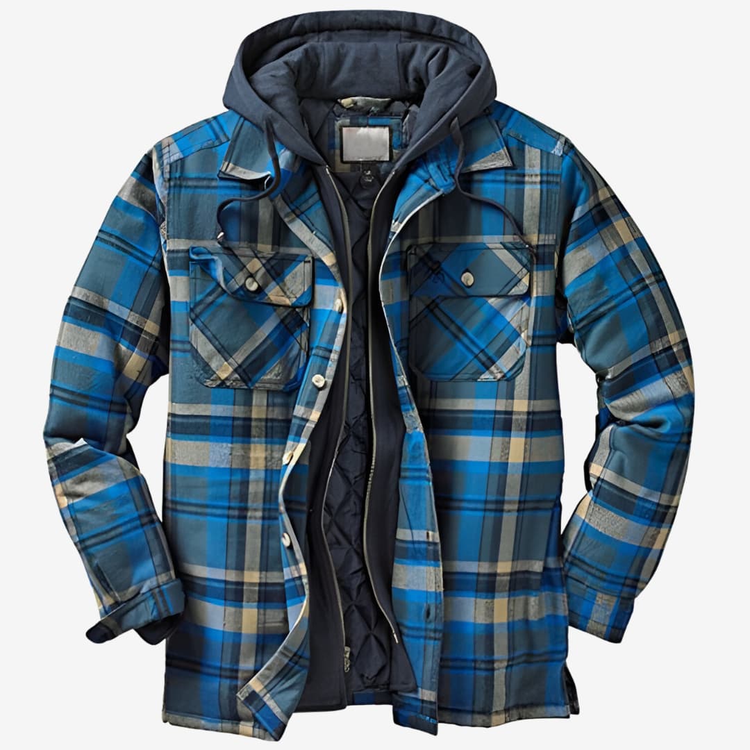 EDUARDO™ | Chaqueta de cuadros con capucha