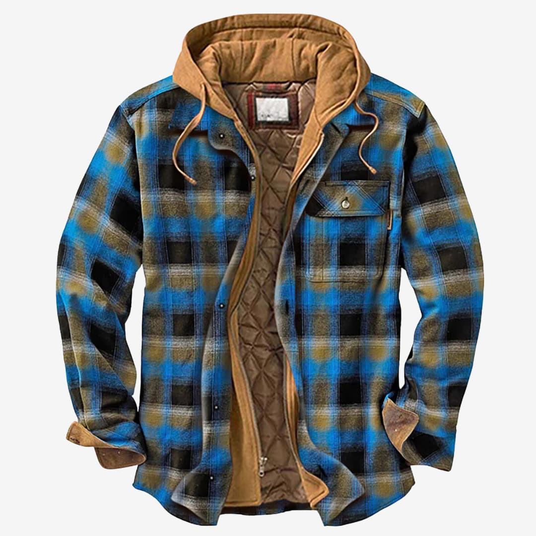 EDUARDO™ | Chaqueta de cuadros con capucha